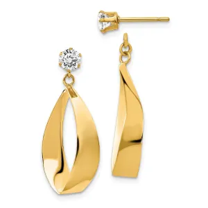 14k Yellow Gold Oval Dangle Earring Jackets