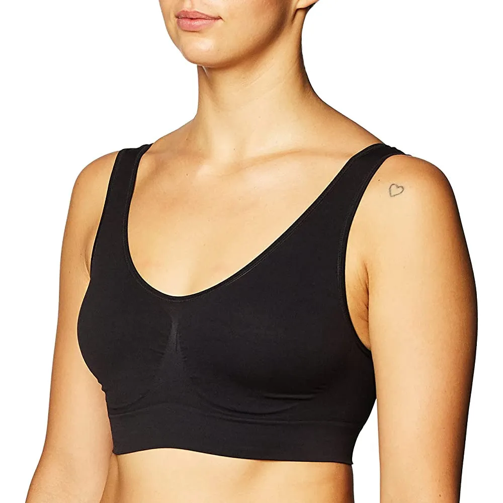 Ahh Bra - Women's Seamless Leisure Bra (Black, Medium) Bust: 36-37