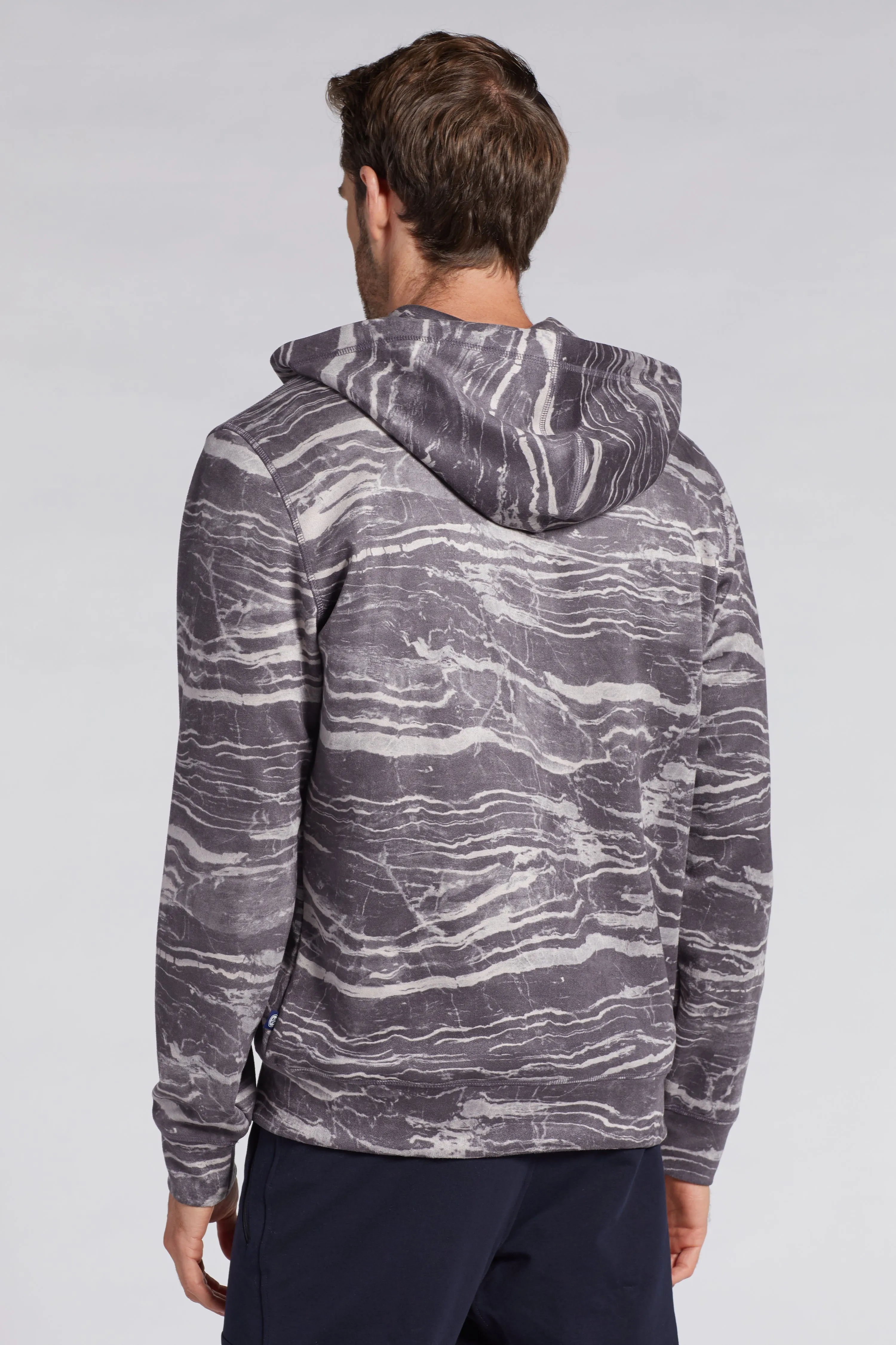 AUGUSTO Luxe Marbled Zip Hoodie