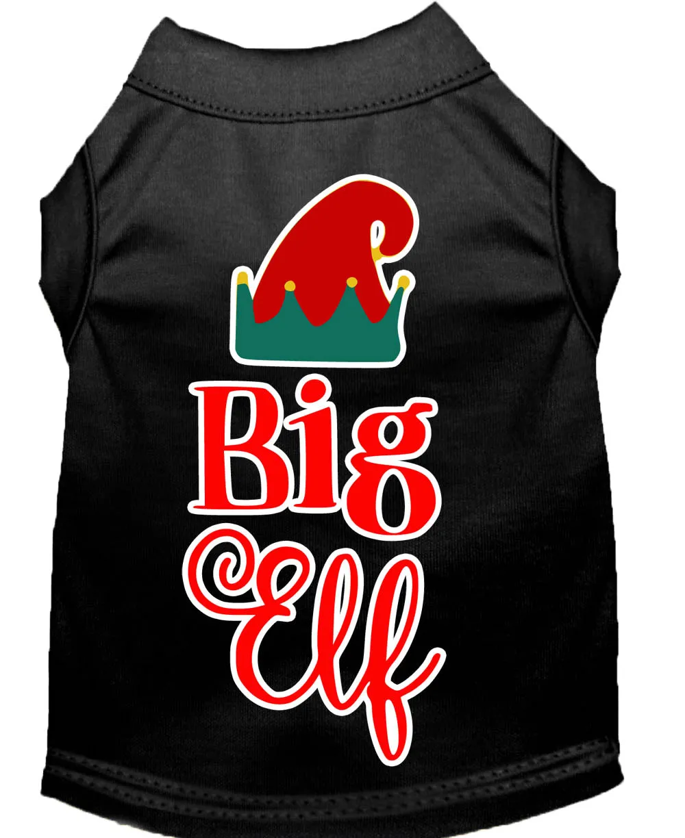 Big Elf Screen Print Dog Shirt Black Lg