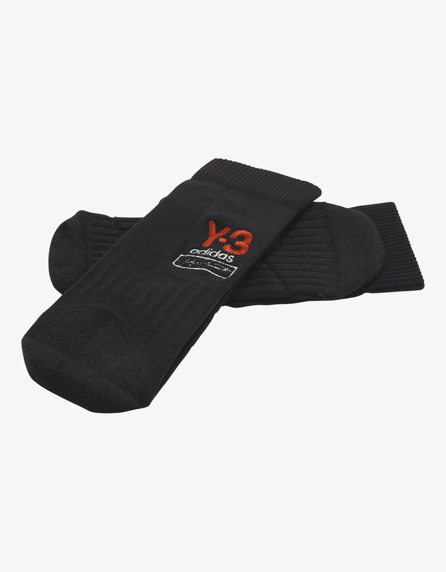 Black Logo Embroidery Socks