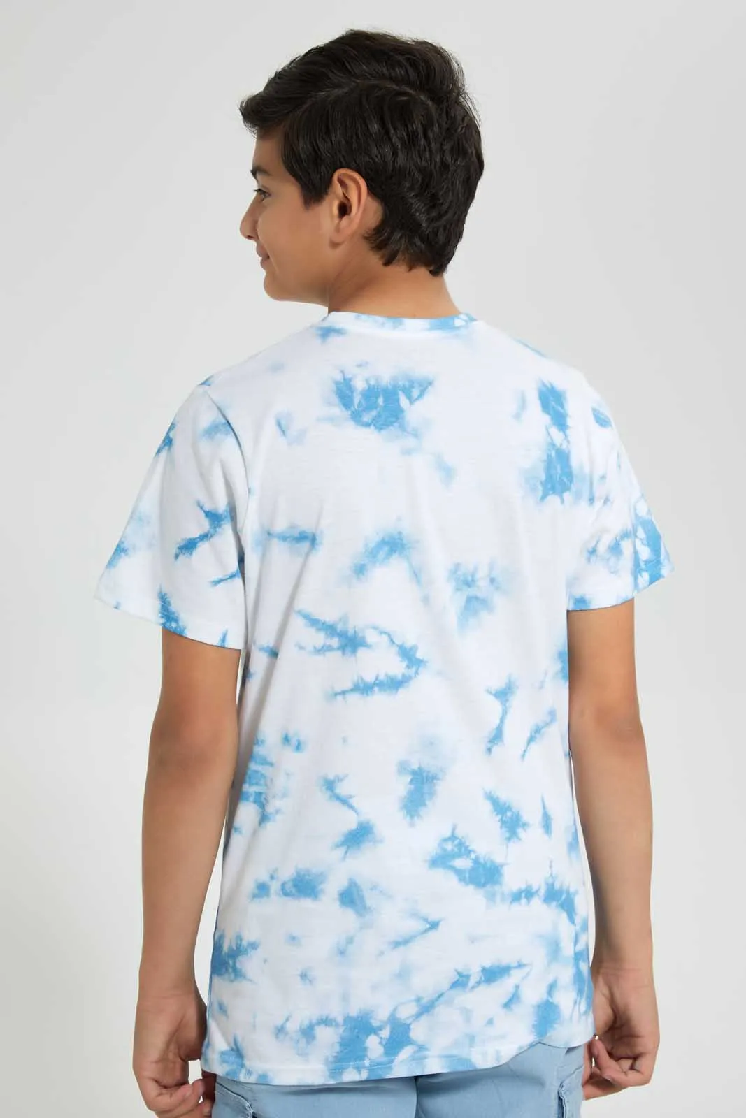 Blue And White Tie Dye T-Shirt