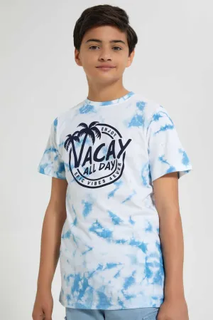 Blue And White Tie Dye T-Shirt