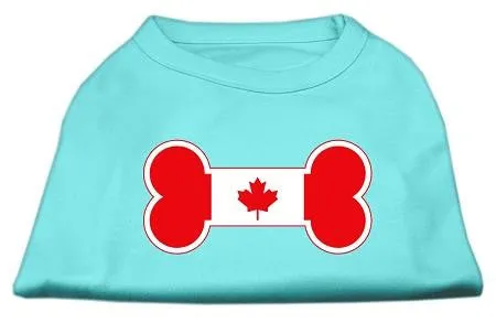 Bone Shaped Canadian Flag Screen Print Shirts Aqua XS (8)