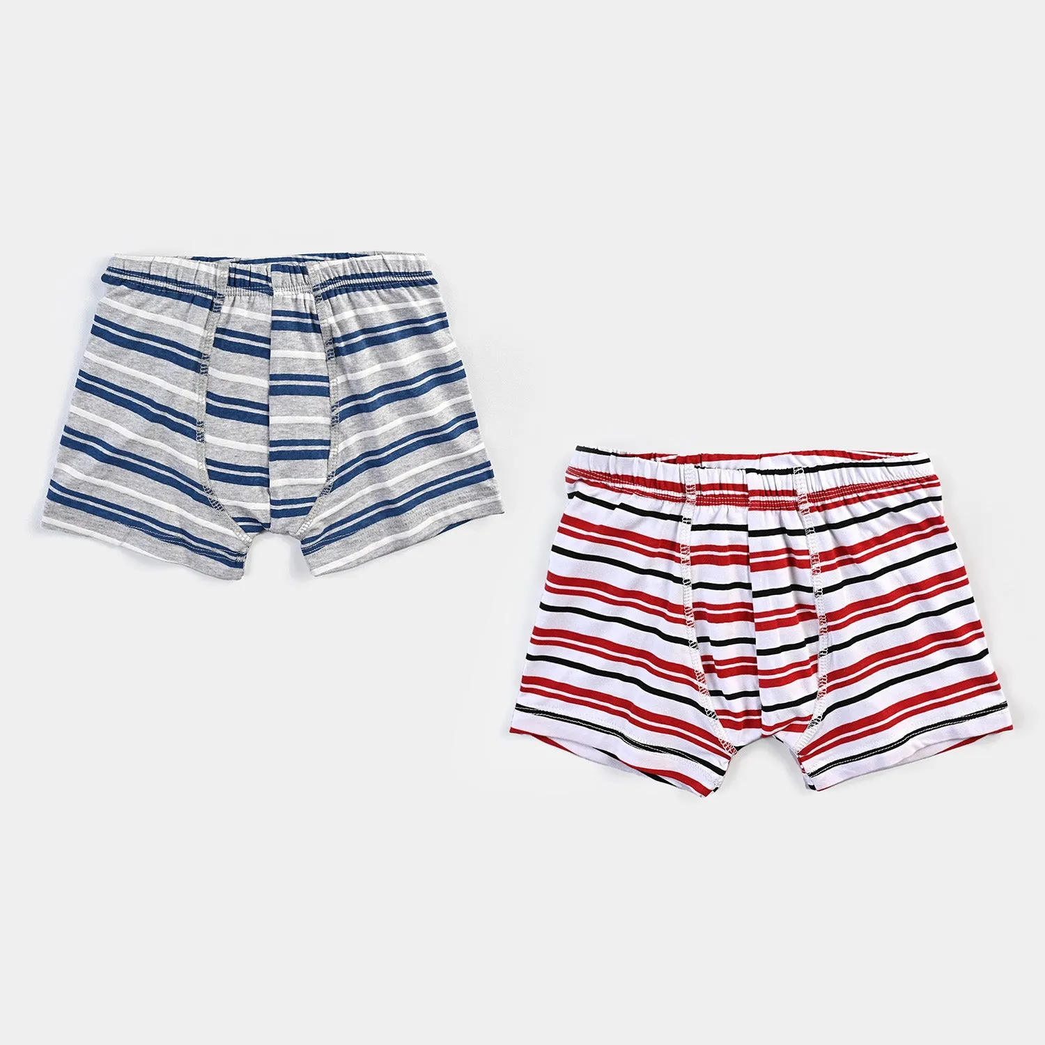 Boys Cotton Jersey Boxer Pack of 2 Striper-White/Grey