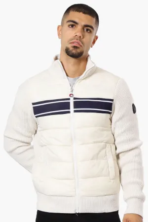 Canada Weather Gear Striped Sweater Knit Lightweight Jacket - White