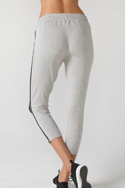 CHICHI Active Michelle Cropped Moto Jogger - Heather Grey