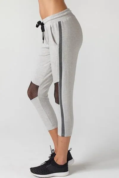 CHICHI Active Michelle Cropped Moto Jogger - Heather Grey