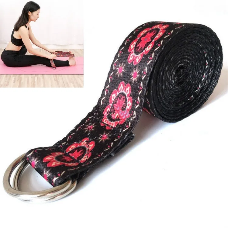 Color Pattern Stretch Band Yoga Stretch Band, Size: 185 x 3.8cm(Black)