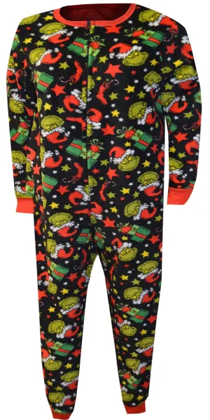 Dr Seuss Grinch Merry Whatever Drop Seat Womens Onesie Union Suit