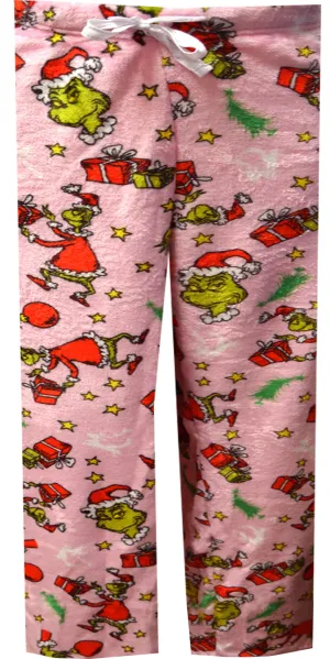 Dr. Seuss the Grinch and Max Pink Plush Lounge Pants