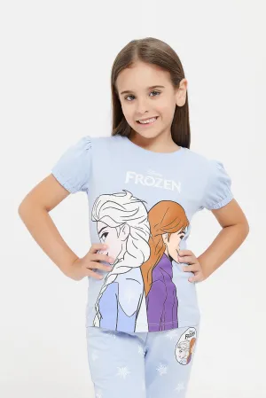 Girls Blue Frozen T-Shirt