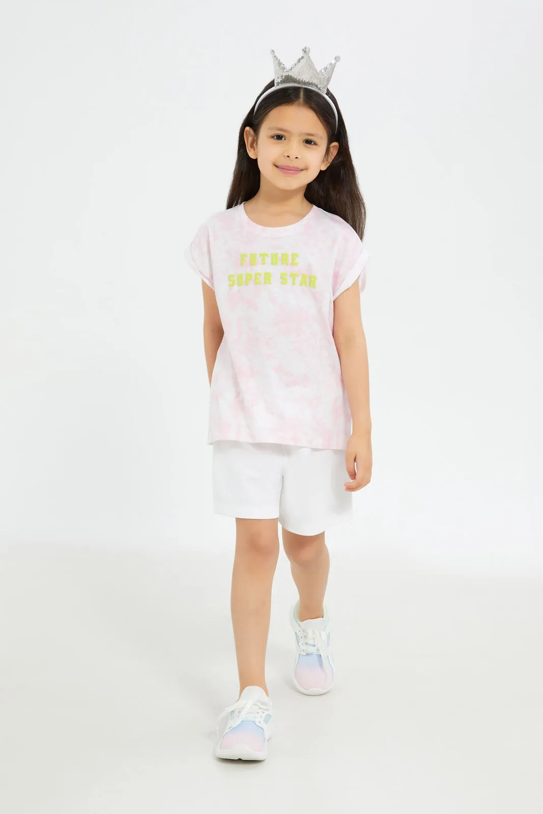 Girls Pink Tie Dye T-Shirt