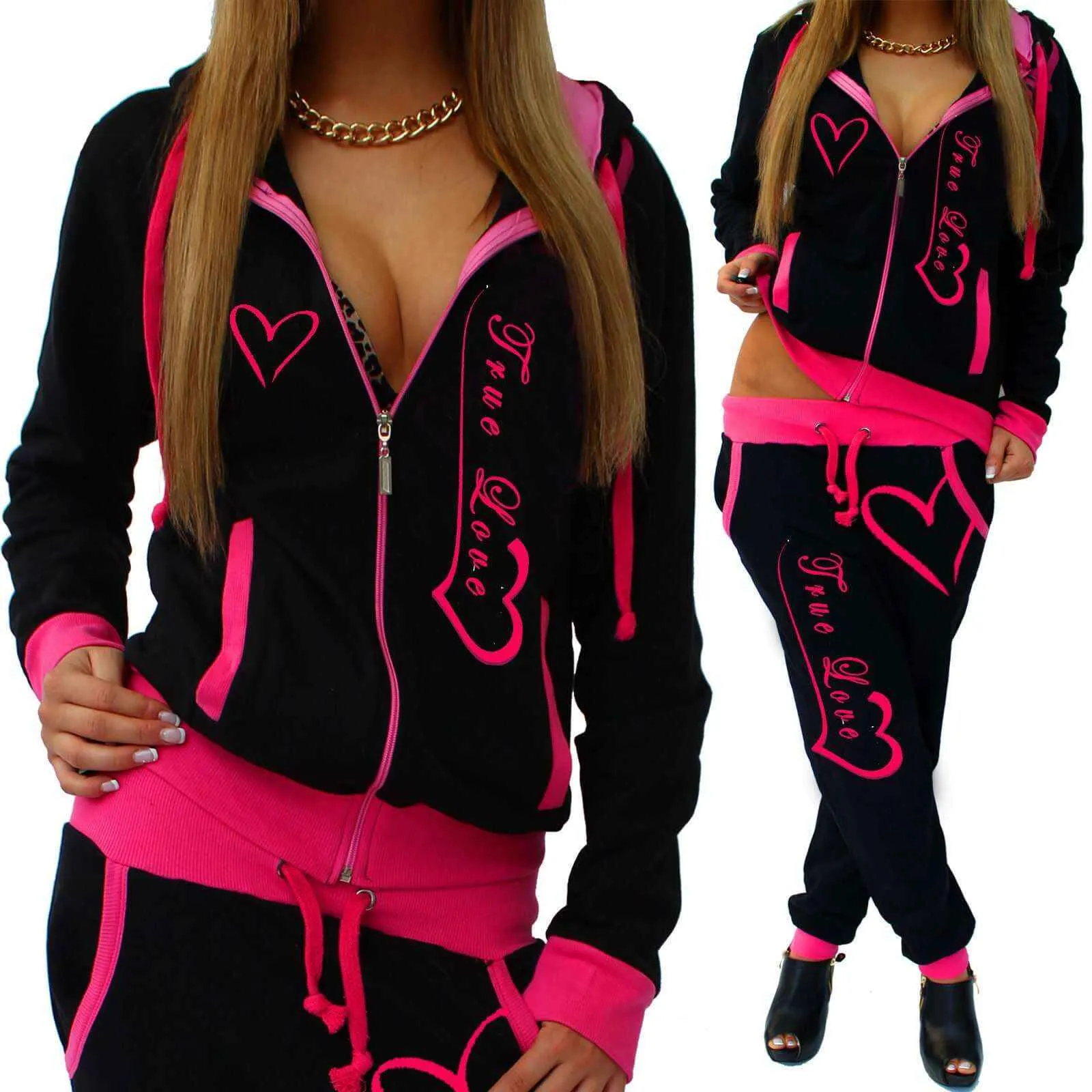 Glow Chic's Casual Knitted Sportswear Suit