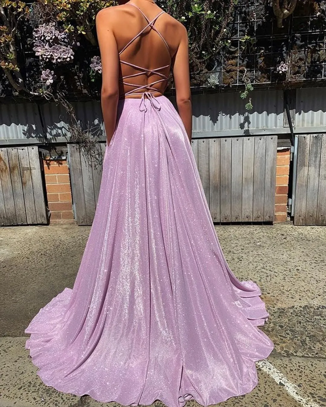 Gorgeous Spaghetti-Straps Long Prom Dress | Sequins V-Neck Evening Party Dress BC1727