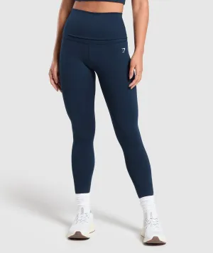 Gymshark Everyday Foldover Leggings - Navy