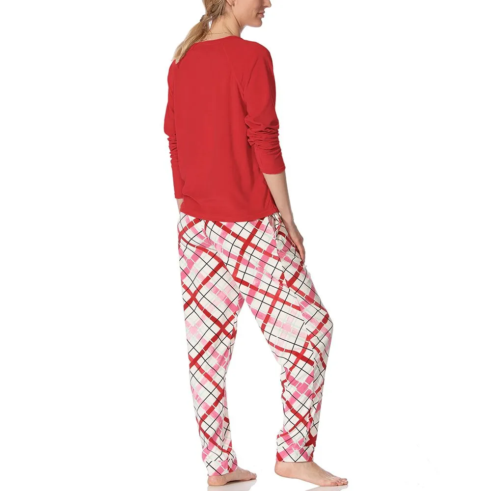 Hue Hazy Plaid Fleece Pyjama Set