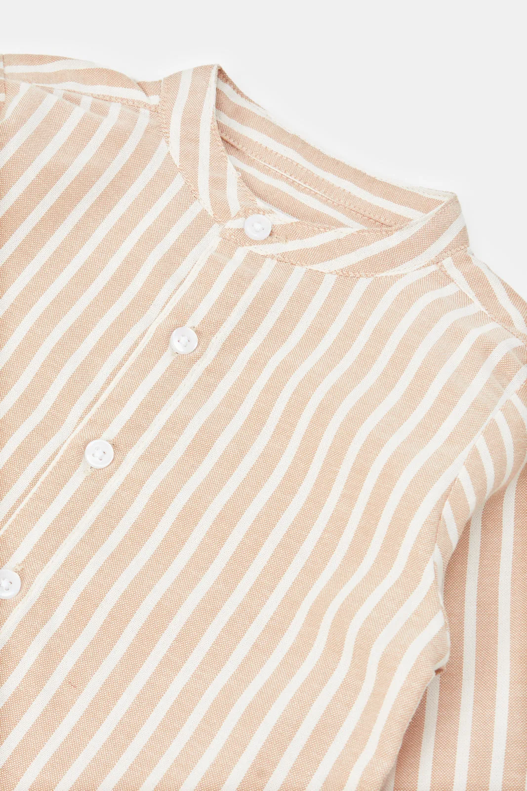 Infant Boys Beige Striped Shirt