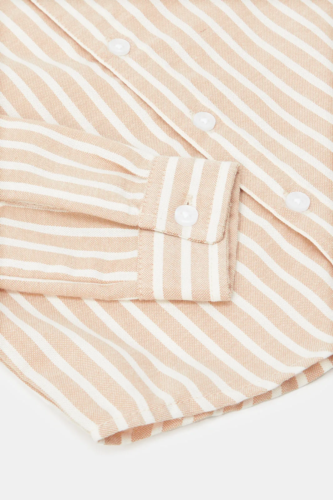 Infant Boys Beige Striped Shirt