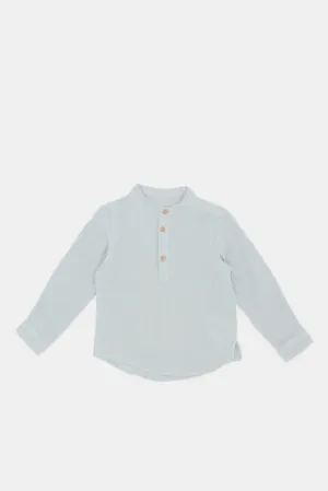 Infant Boys Blue Mandarin Shirt