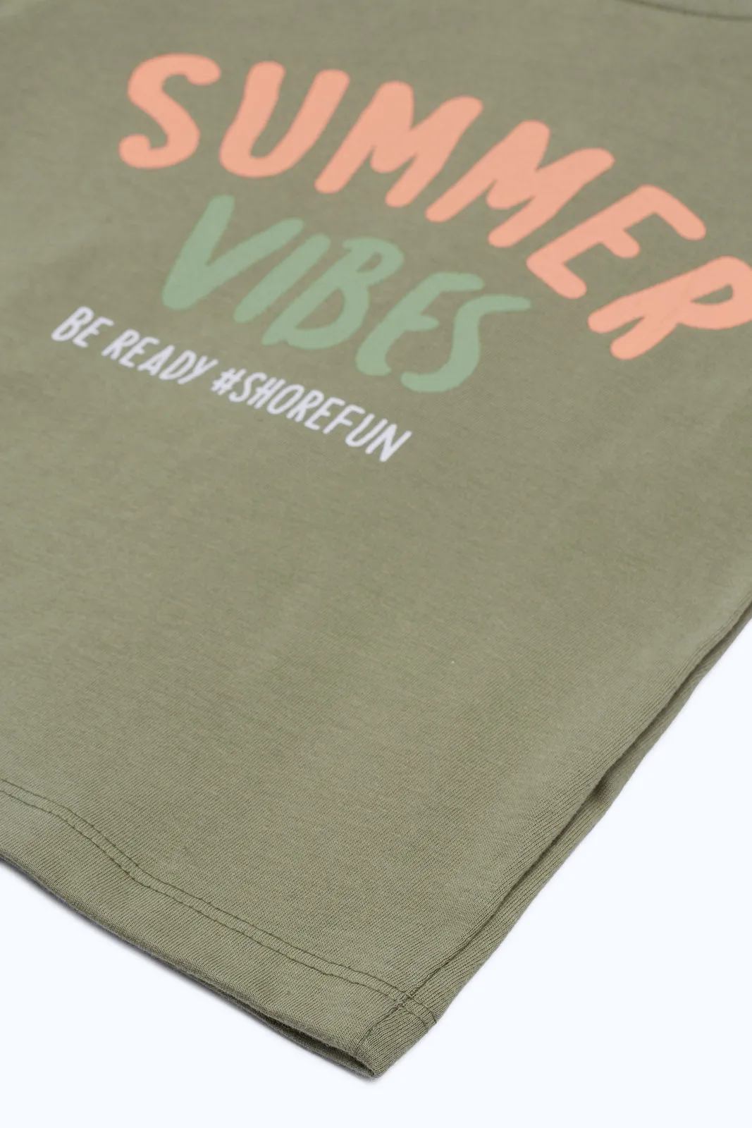 Infant Boys Olive Summer Vibes T-Shirt