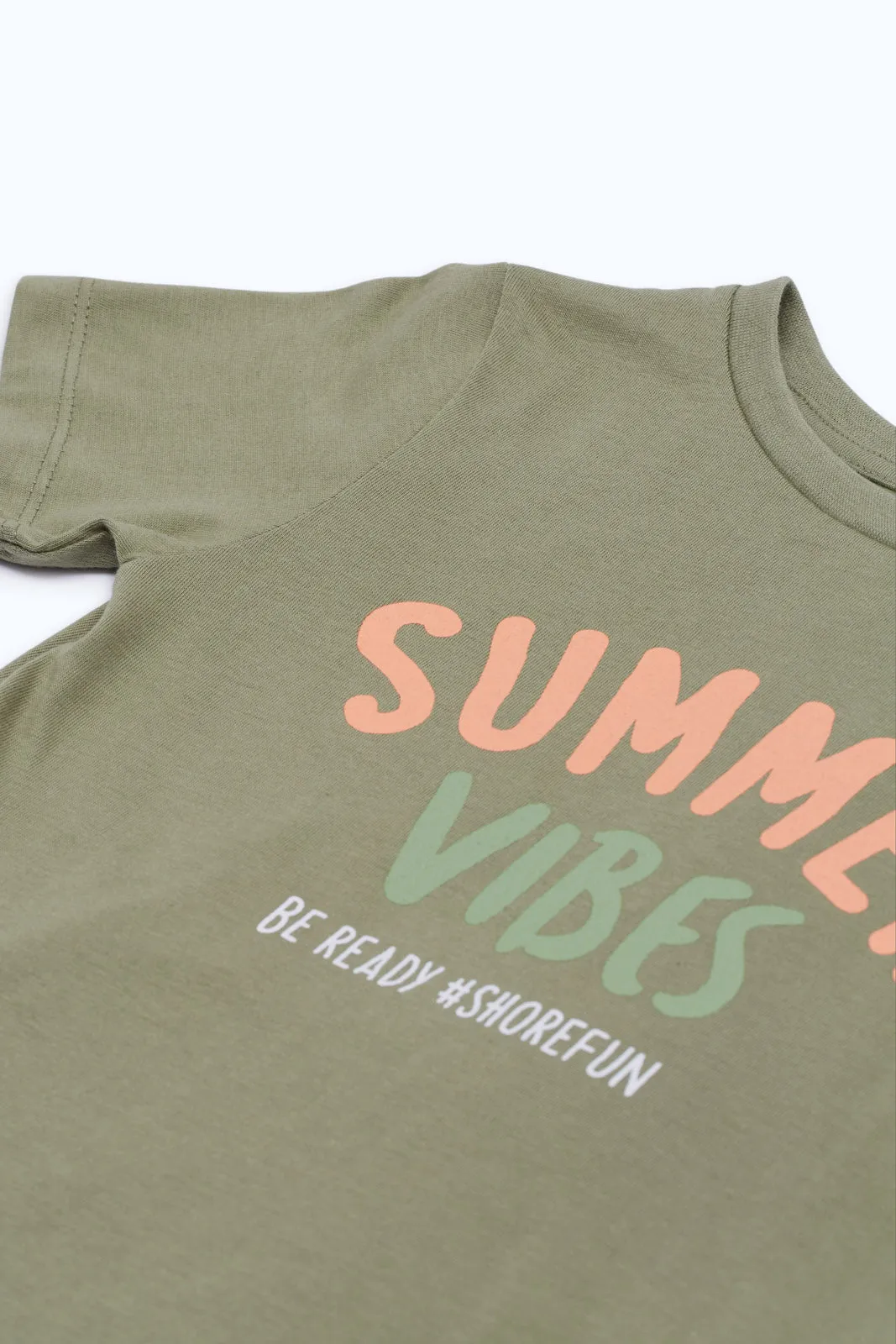 Infant Boys Olive Summer Vibes T-Shirt