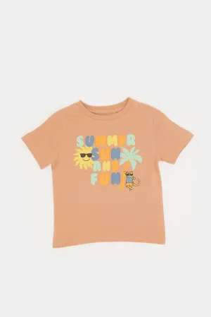 Infant Boys Rust Summer Print T-Shirt