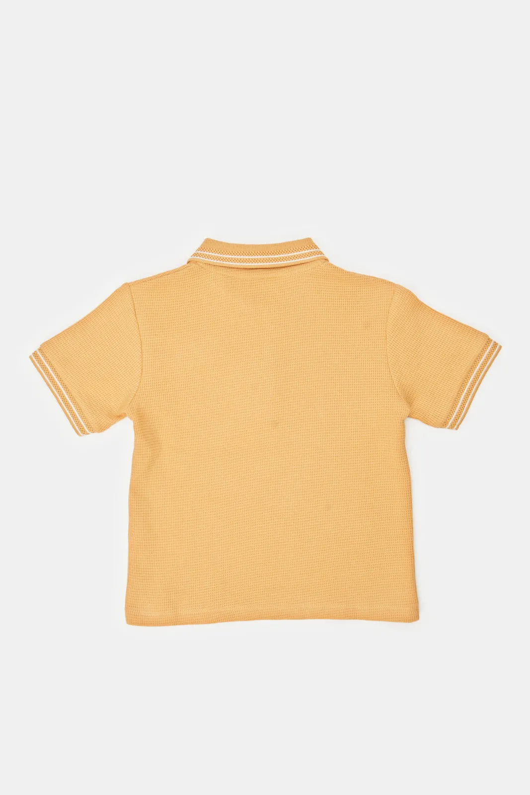 Infant Boys Yellow Jacquard Polo Shirt