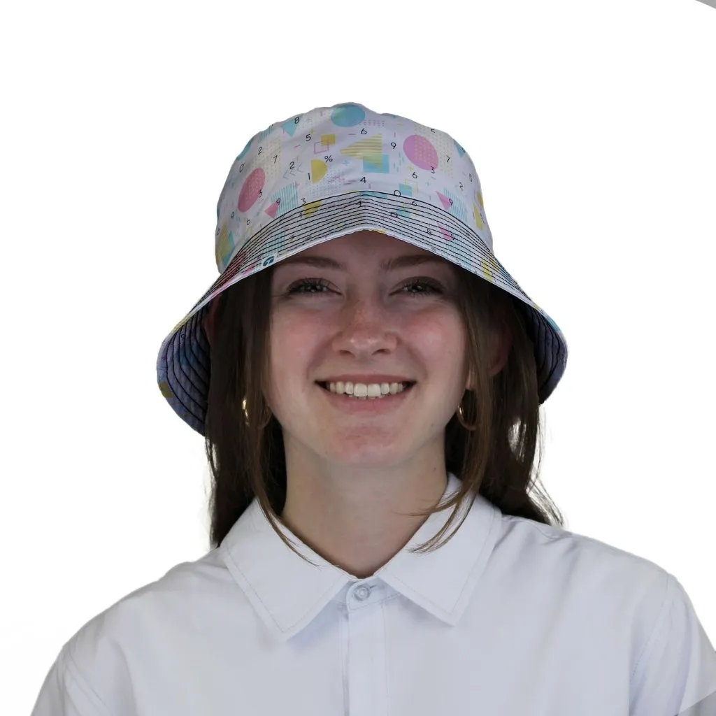 Math Memphis Style White Bucket Hat