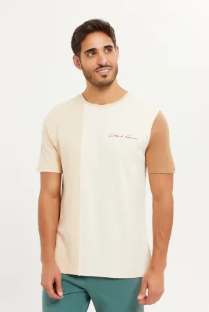 Men Brown Cut And Sewn T-Shirt