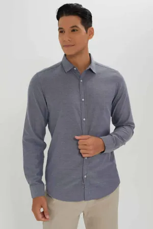 Men Grey Oxford Shirt