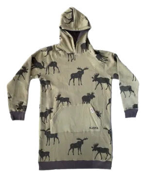 Moose Print Alaska Sleep Hoodie