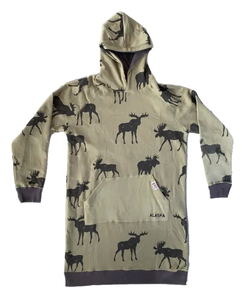 Moose Print Alaska Sleep Hoodie