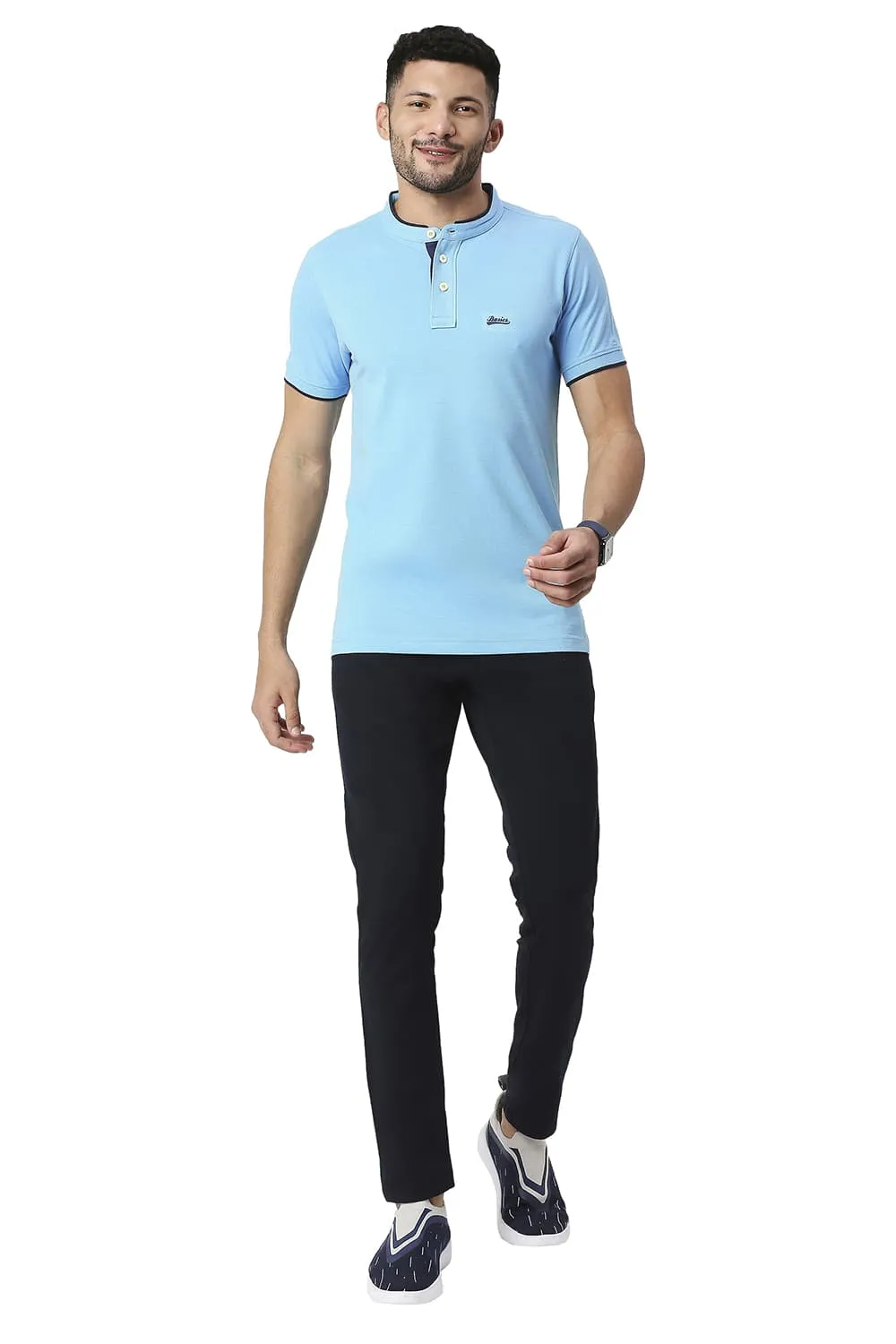 Muscle Fit Cotton Polyester Polo T-shirt