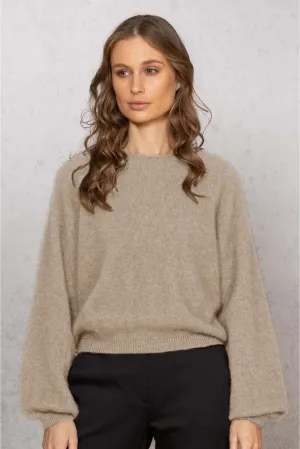 Noble Wilde Bellow Sleeve Sweater in Oyster