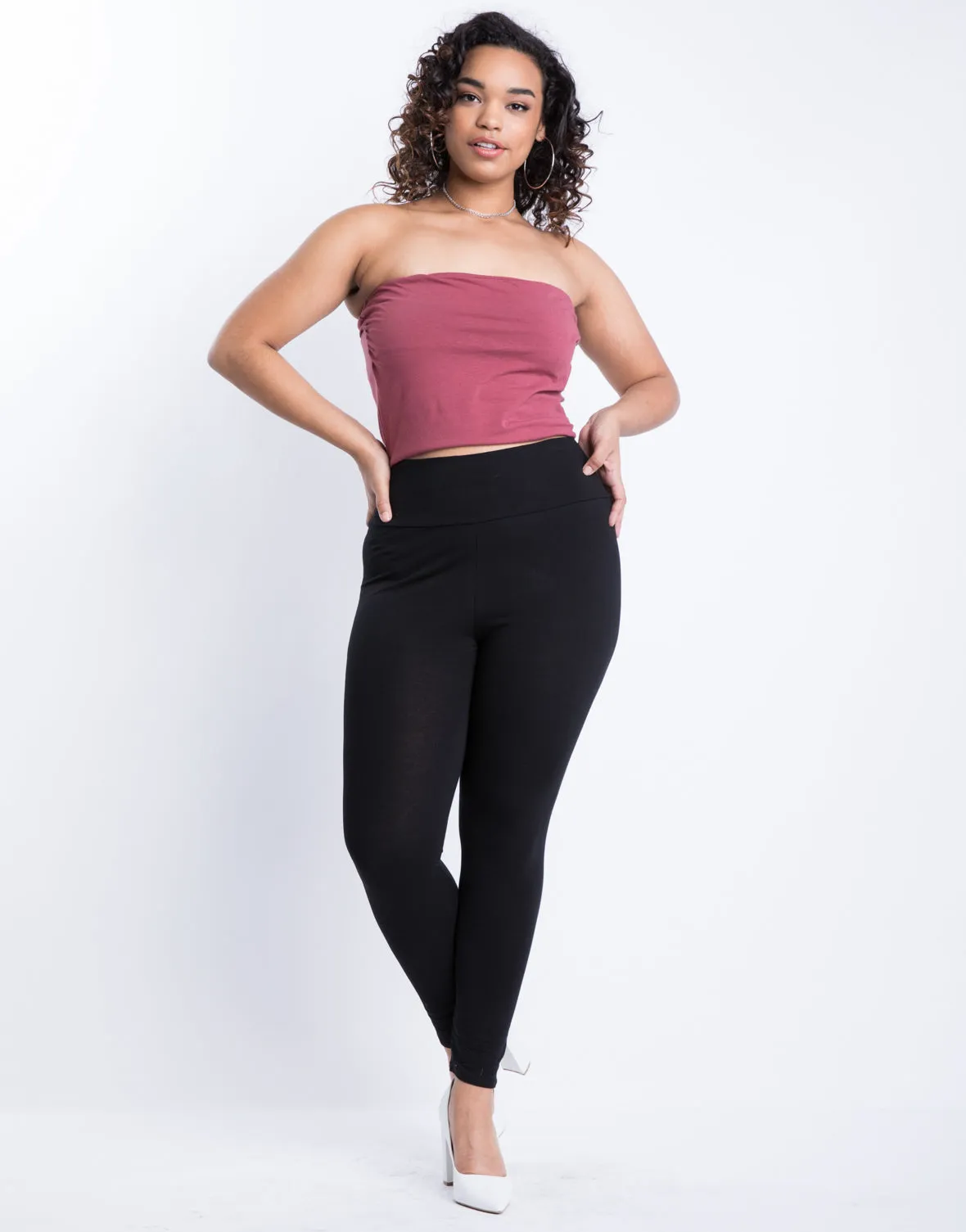 Plus Size Simple Stretch Leggings