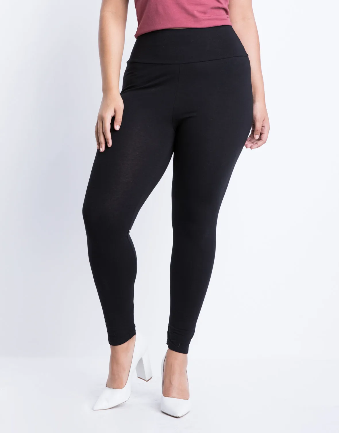 Plus Size Simple Stretch Leggings