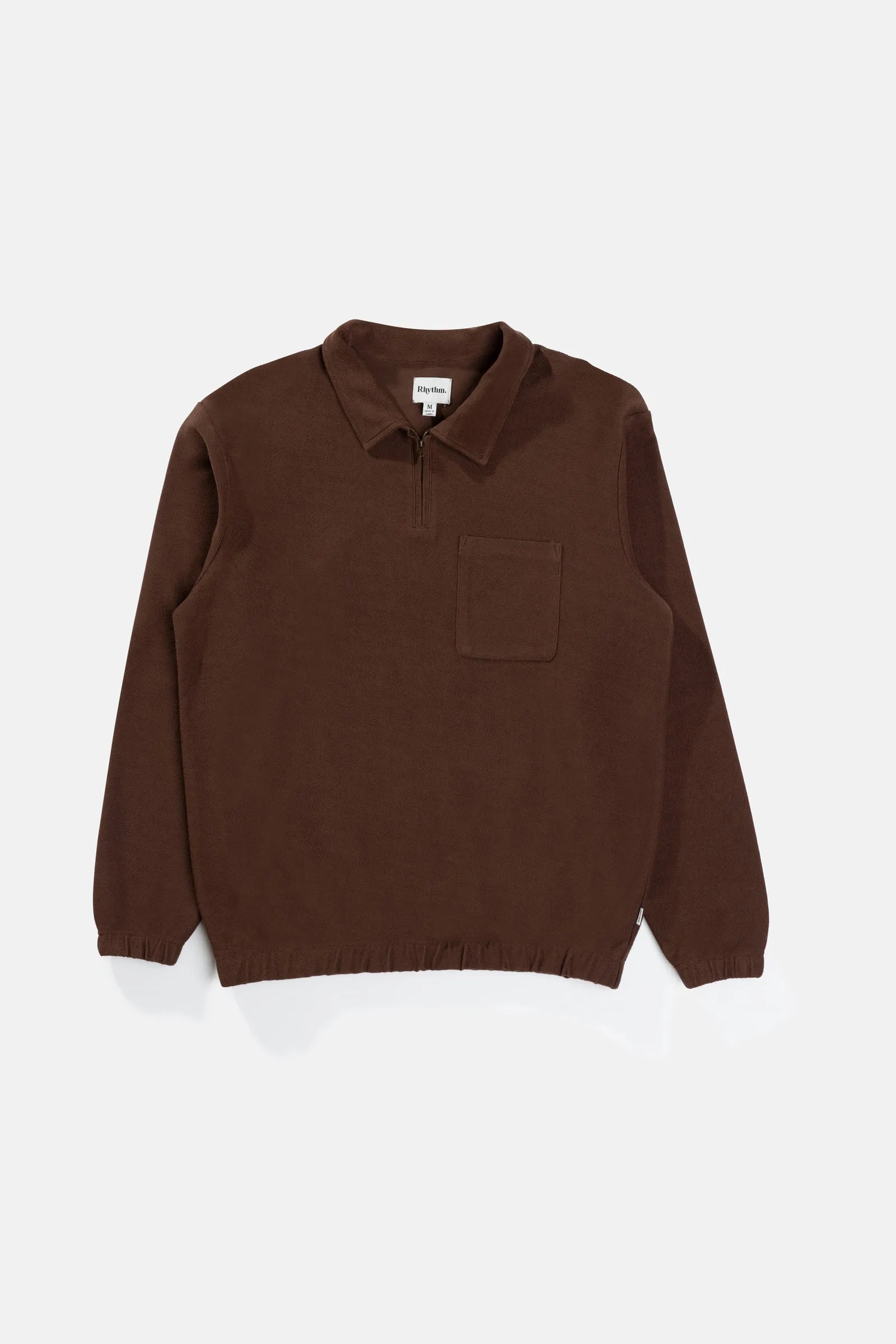 Reverse Terry Quarter Zip Brown