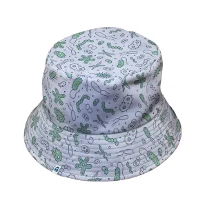 Science Green Microbes White Bucket Hat