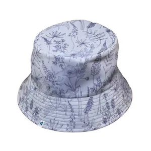 Simple Botany Flowers Herbs White Blue Bucket Hat