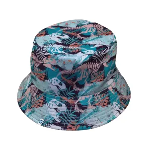 T-Rex Bones Footprints Green Dinosaur Bucket Hat