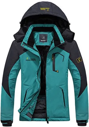 Wantdo Women's Waterproof Mountain Jacket Fleece Windproof Ski Jacket US XL  Moonblue X-Large