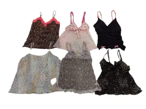 Y2K 2024 - Lace & Mesh Mini Cute Tops - 12 pcs - 3/5/24